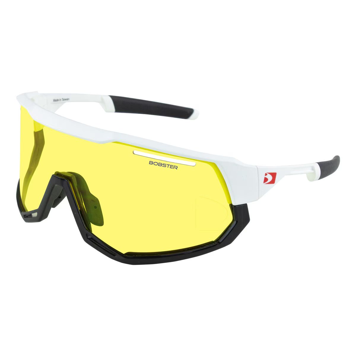 Cyklistické sluneční brýle s vyměnitelnými čočkami BOBSTER SUNGLASS FREEWHEEL matný bílý/lesklý černý rám, čočky kouřová Red revo, žlutá, čirá 
