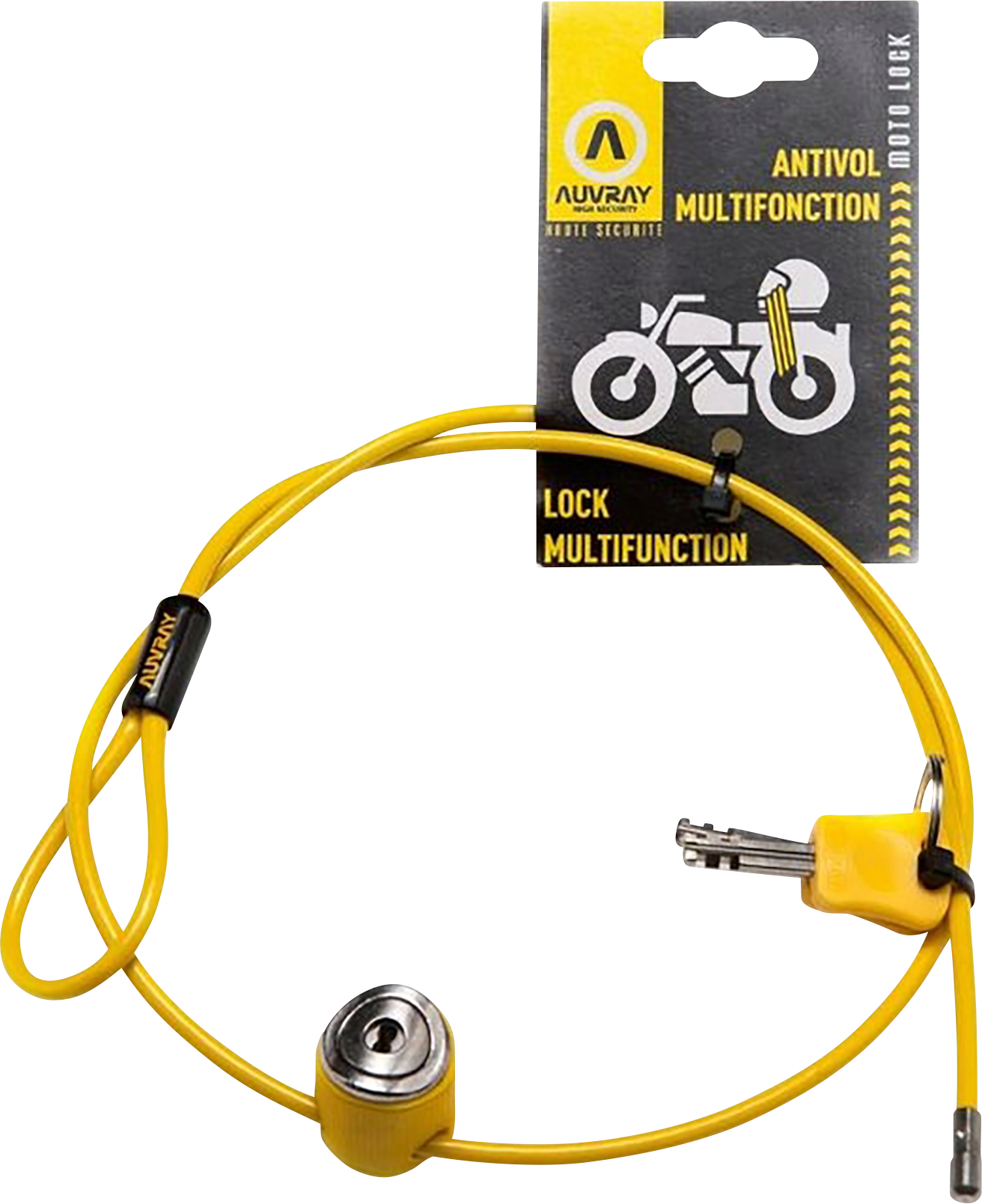 Multifunkční kabelový zámek / zámek na motocyklovou přilbu AUVRAY MULTIFUNCTION LOCK D4 X L délka 90 cm