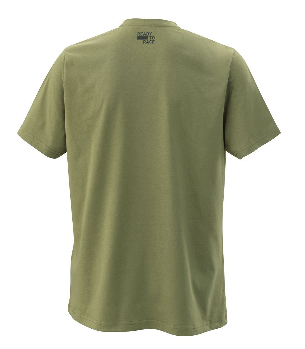 Pánské triko s krátkým rukávem KTM ESSENTIAL TEE barva khaki zelená