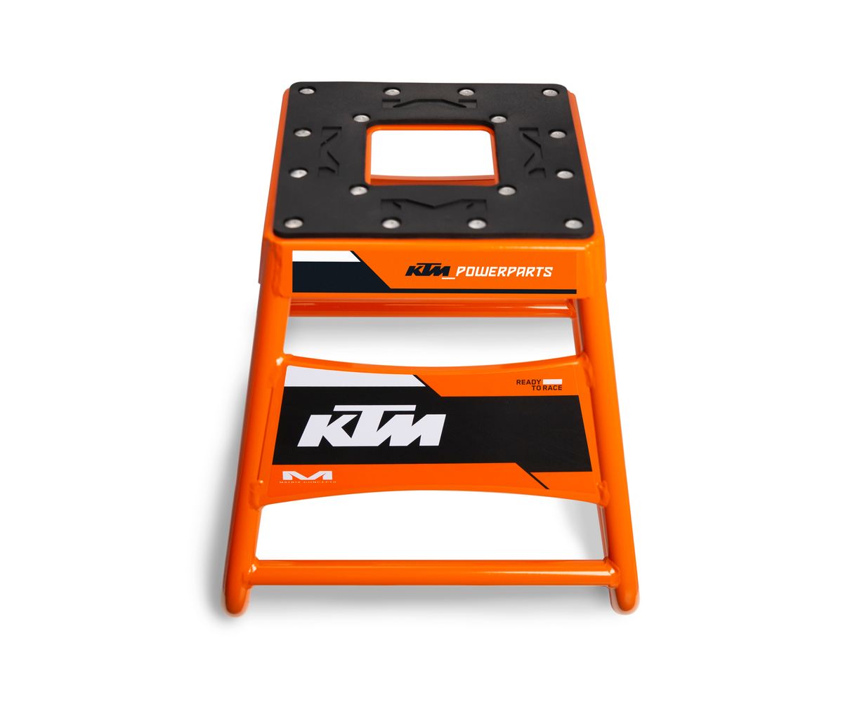 Hliníkový pevný motokrosový stojan KTM MATRIX A2 BIKE STAND U6922500, barva černá/oranžová, výška 440 mm