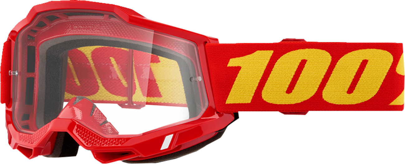 Motokrosové brýle 100% ACCURI 2 RED s červeným zrcadlovým objektivem + čirý 