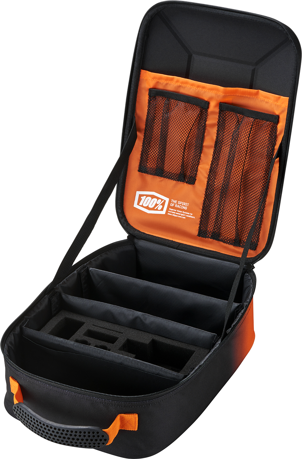 Taška na přepravu motokrosových brýlí a doplňků 100% CRUSH GOGGLE CASE BLACK/ORANGE