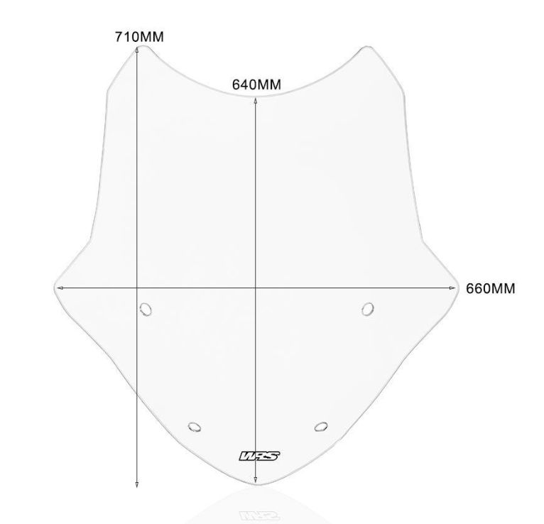 Plexi motocyklu WRS TOURING pro BMW R 1250 RT ABS rok 2021-2023, výška 64 až 71 cm, šířka 66 cm, barva čírá