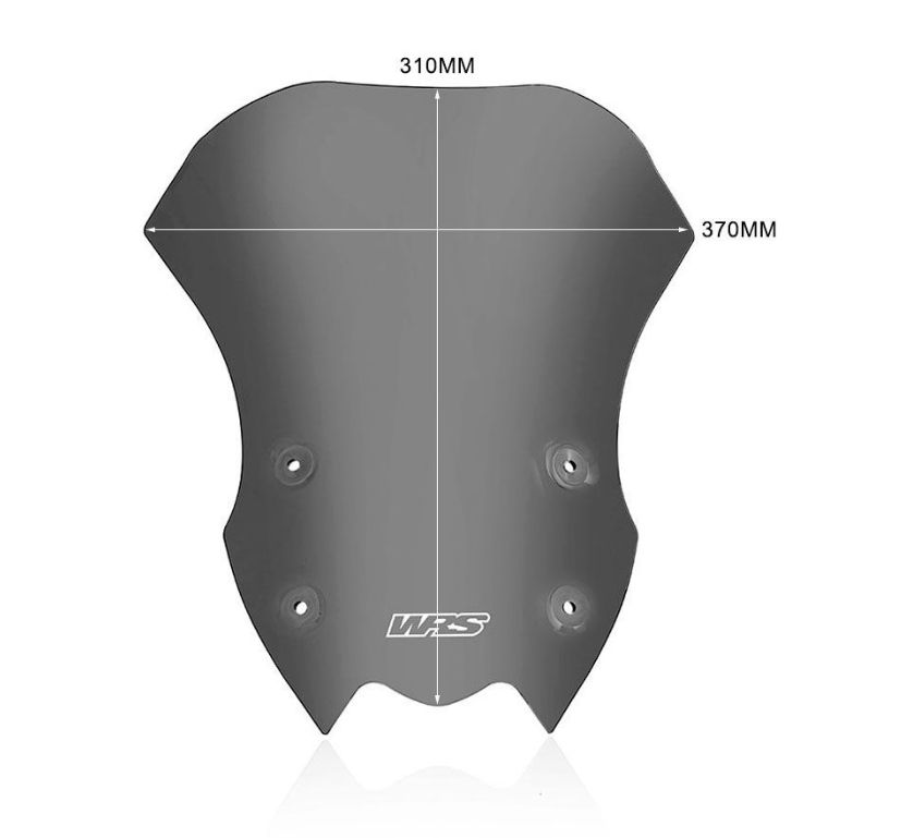 Plexi motocyklu WRS verze TOURING pro motocykly KAWASAKI Z 900 ABS rok 2020-2024, výška 31 cm, šíře 37 cm, , barva tmavě kouřová  