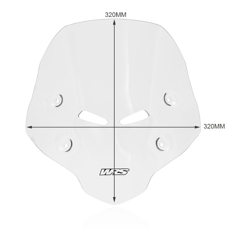 Plexi motocyklu WRS SPORT pro HONDA CB 750 ABS rok 2023, výška plexi 32 cm, šíře 32 cm, barva čirá