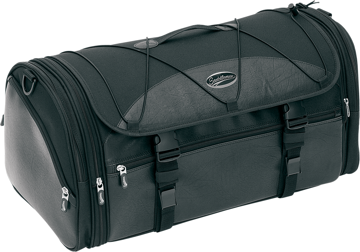 Zadní textilní brašna na motocykl SADDLEMEN TR3300DE Deluxe Rack Bag, objem 54,1 litrů, barva černá 
