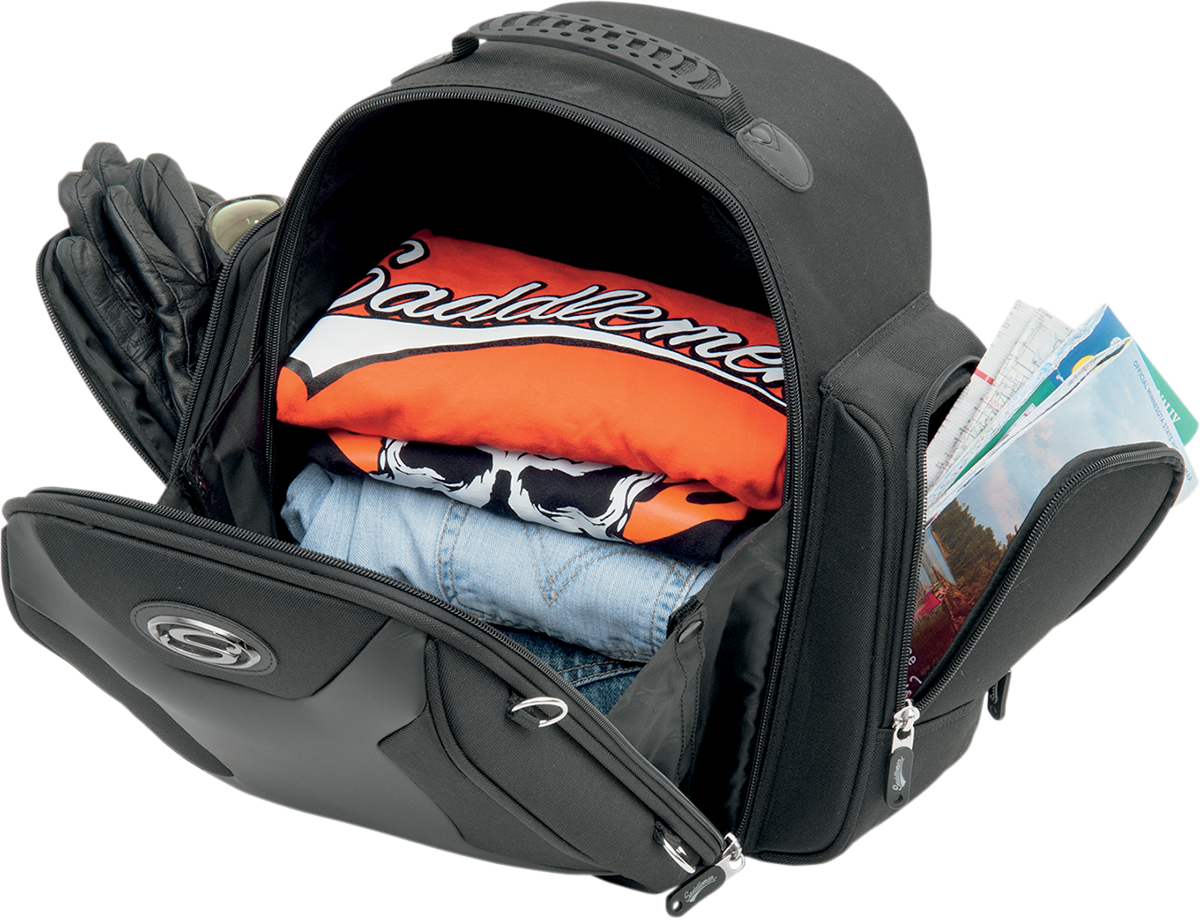 Zadní motocyklová zavazadlová brašna SADDLEMEN SISSY BAR BAG SPORT FTB1500, barva černá, 
