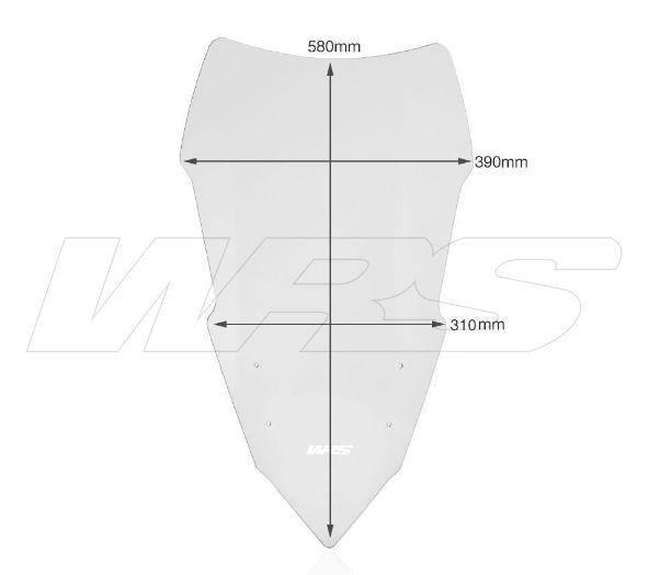 Plexi motocyklu WRS verze touring pro YAMAHA MT-09 ABS rok 2015-2017, barva plexi čirá, výška 58 cm 