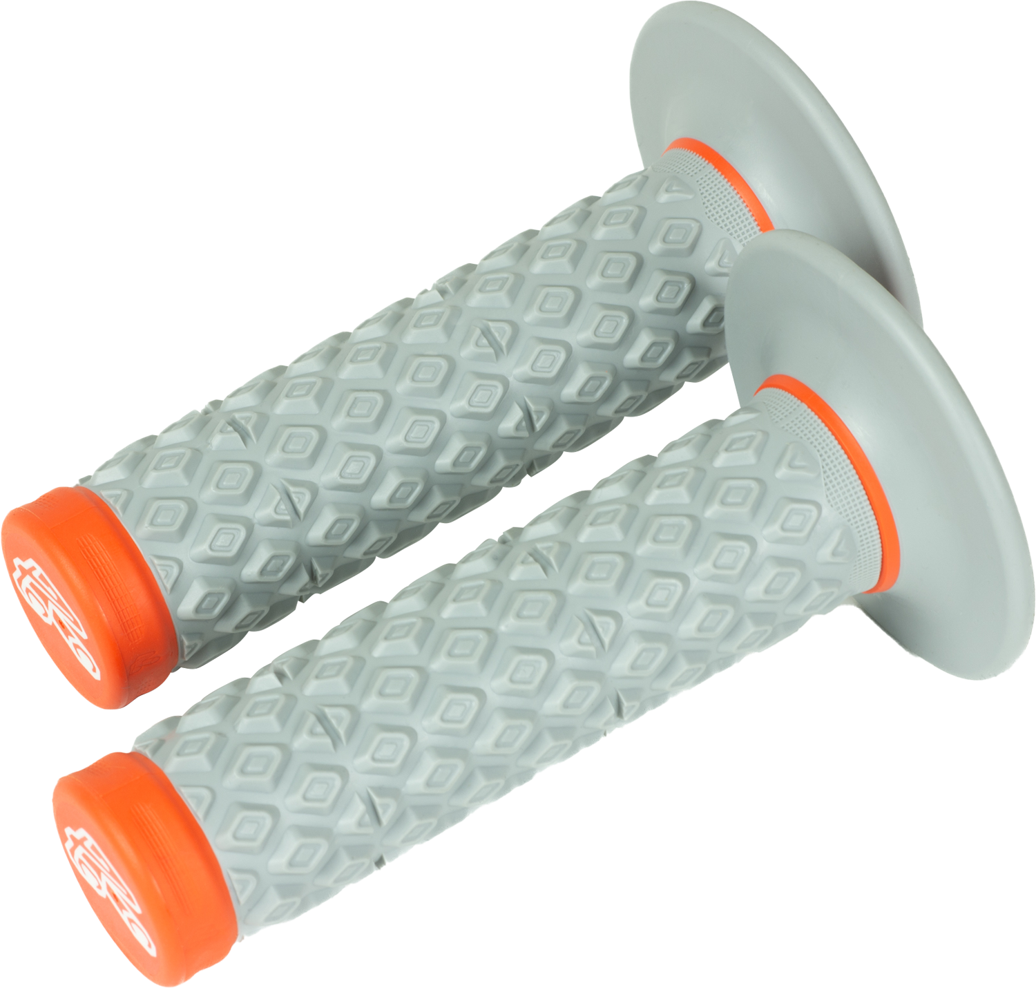 Motokrosové rukojeti - gripy RENTHAL DUAL COMFORT SOFT/FIRM G208 ŠEDÁ/ORANŽOVÁ