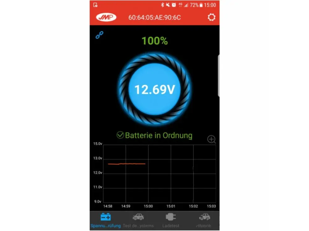 Monitor akumulátorů / stavu baterie JMP SKAN 2 Bluetooth propojení s aplikací, pro 12 V baterie 