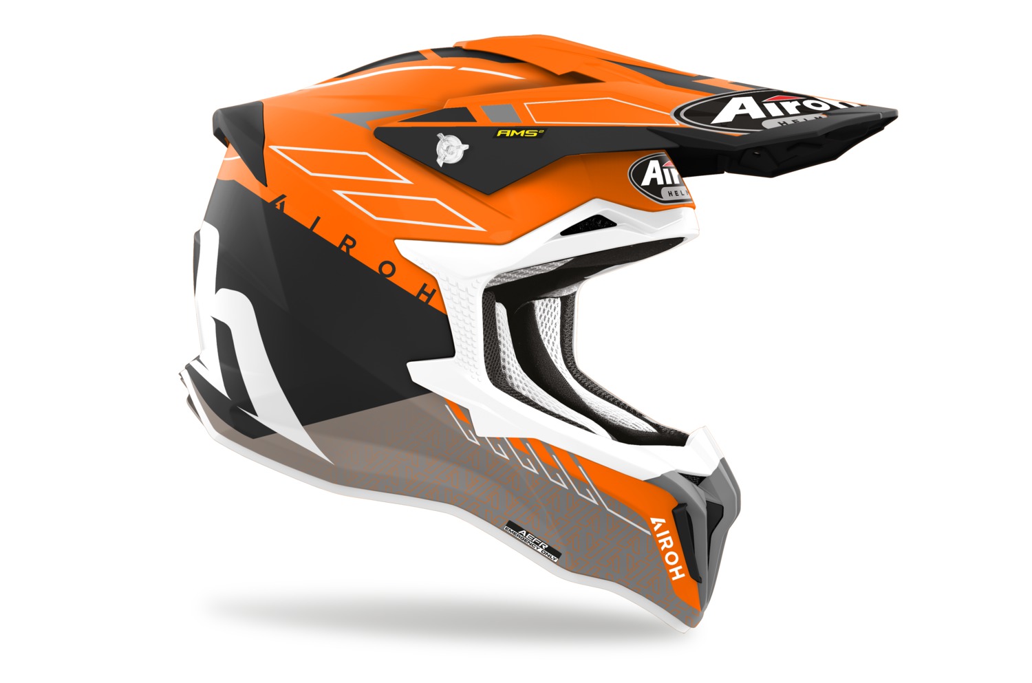 Motokrosová přilba AIROH STRYCKER SKIN oranžová/černá/šedá matná
