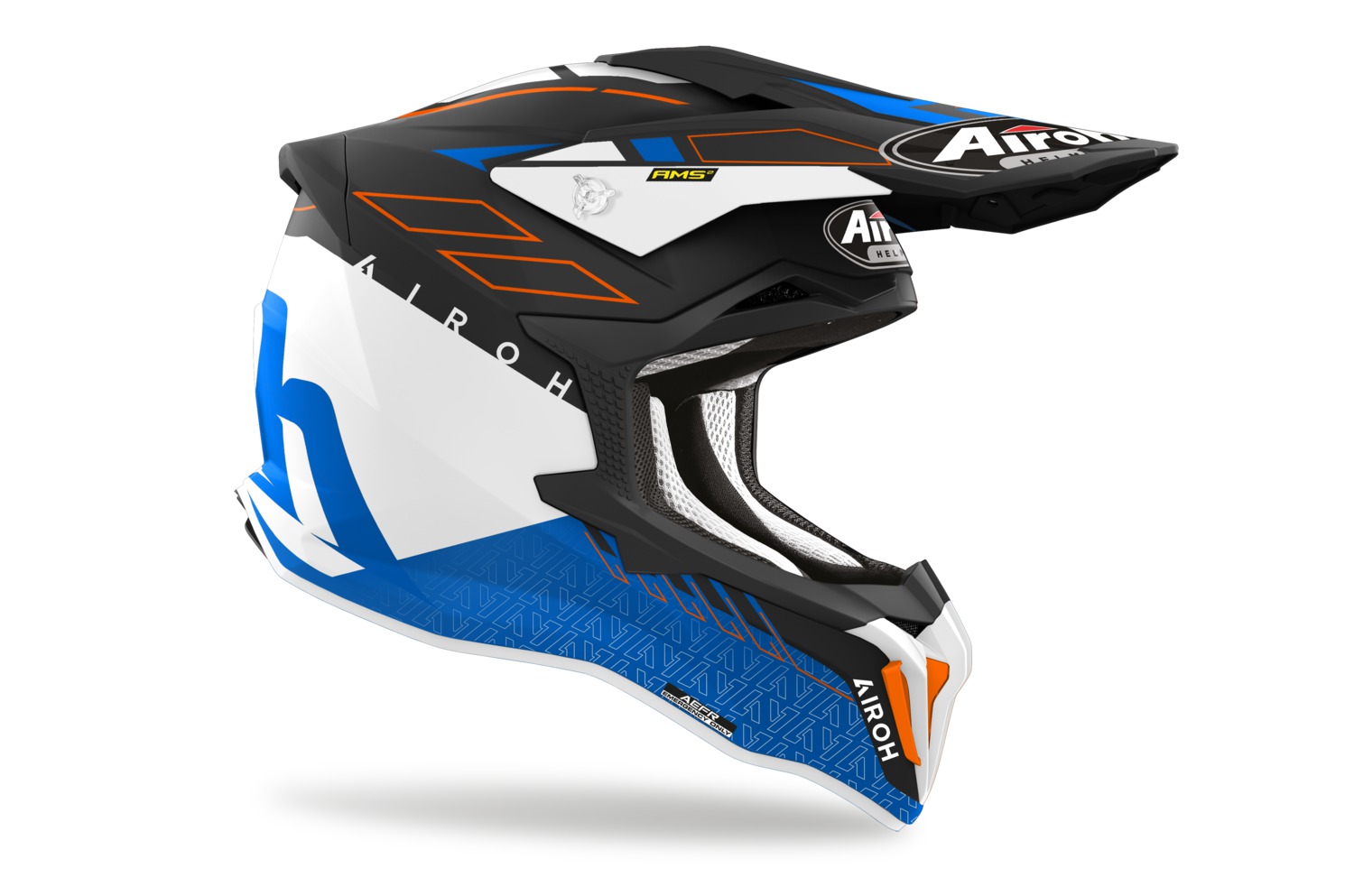 Motokrosová přilba AIROH STRYCKER SKIN modrá/černá/bíká matná