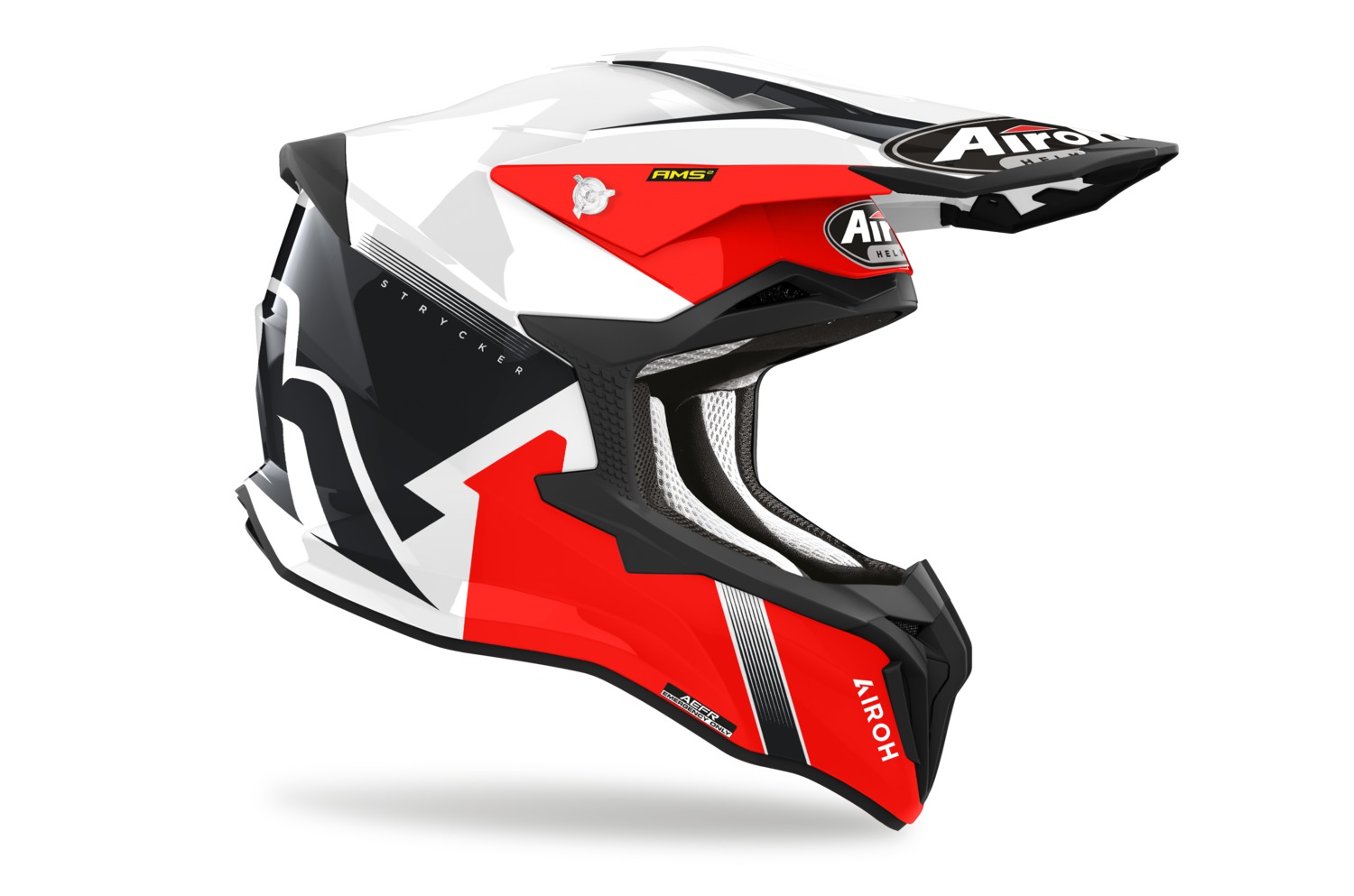 Motokrosová přilba AIROH STRYCKER SKIN červená/modrá lesklá