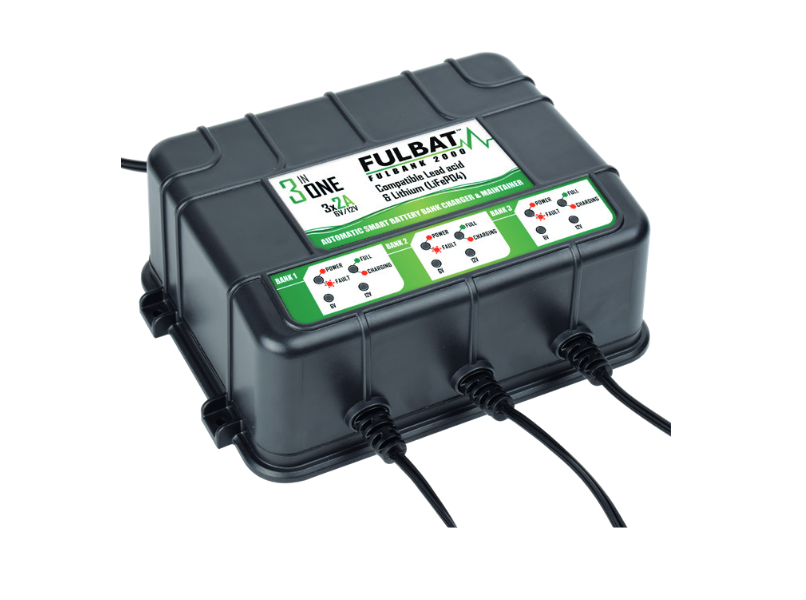 Bank Charger pro nabíjení/udržování až tří baterií FULBAT FULBANK 2000 (vhodné také pro lithiové baterie)