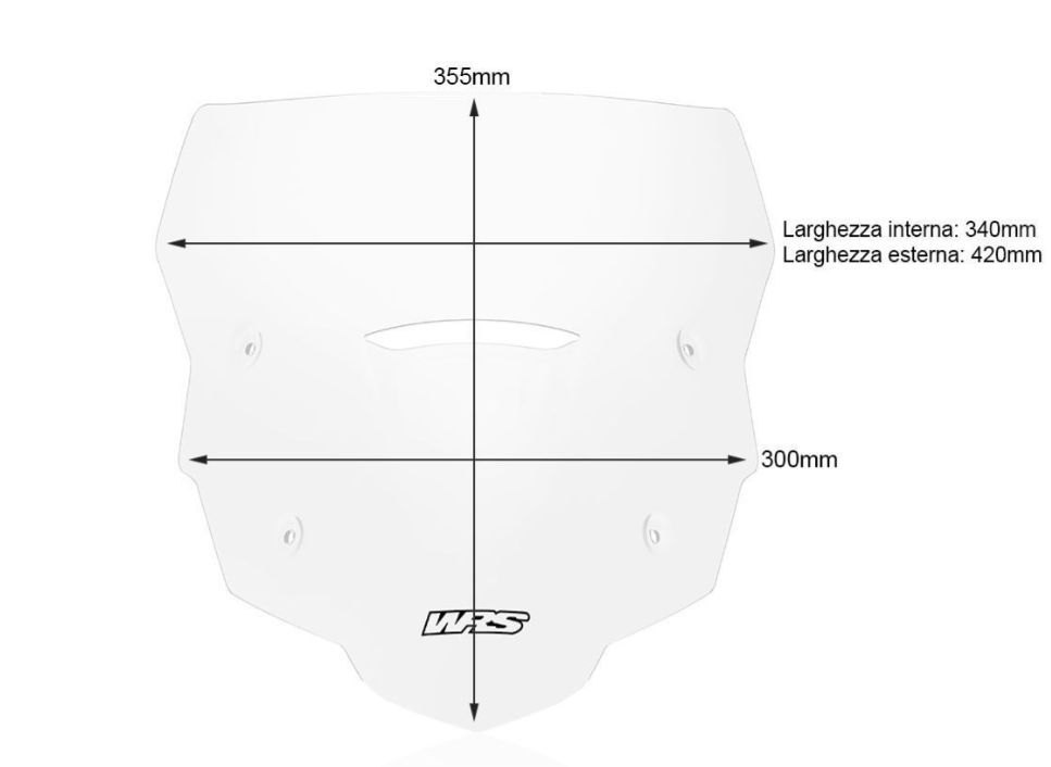 Plexi motocyklu WRS verze SPORT pro HONDA XL 750 TRANSALP ABS rok 2023-2024 barva čirá, výška plexi 35,5 cm