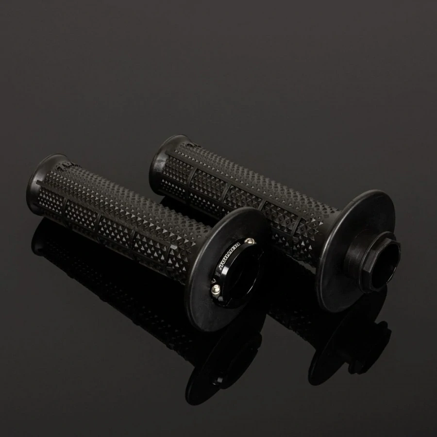 Motokrosové rukojeti - gripy s lock-on RENTHAL GRIP RWORKS ULTRA TACKY G239 LOCK-ON 1/2 WAFFLE SOFT barva černá/šedá, pár 
