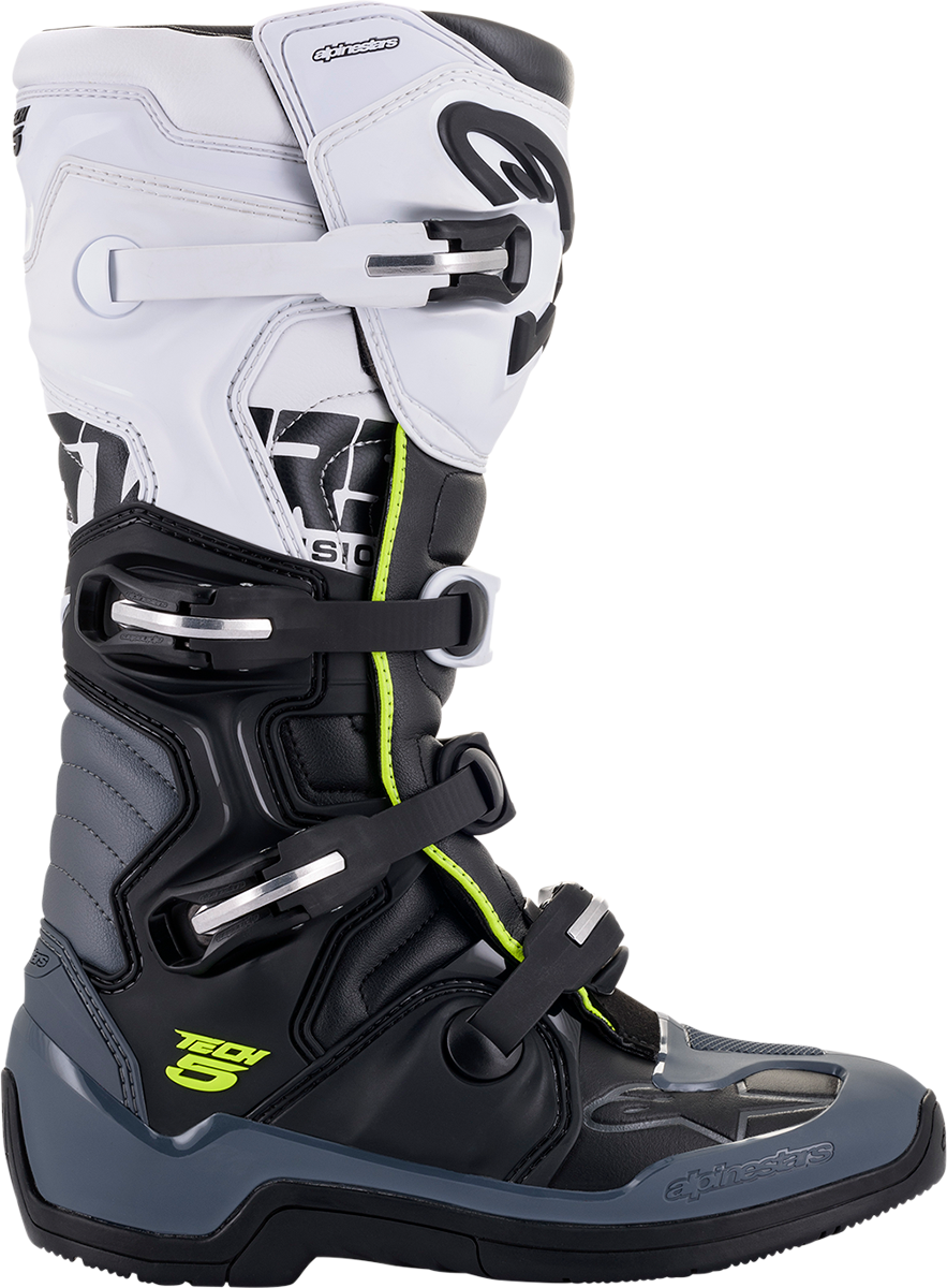 Motokrosové boty ALPINESTARS TECH 5 barva ČERNÁ/ŠEDÁ/BÍLÁ/ŽLUTÁ FLUO