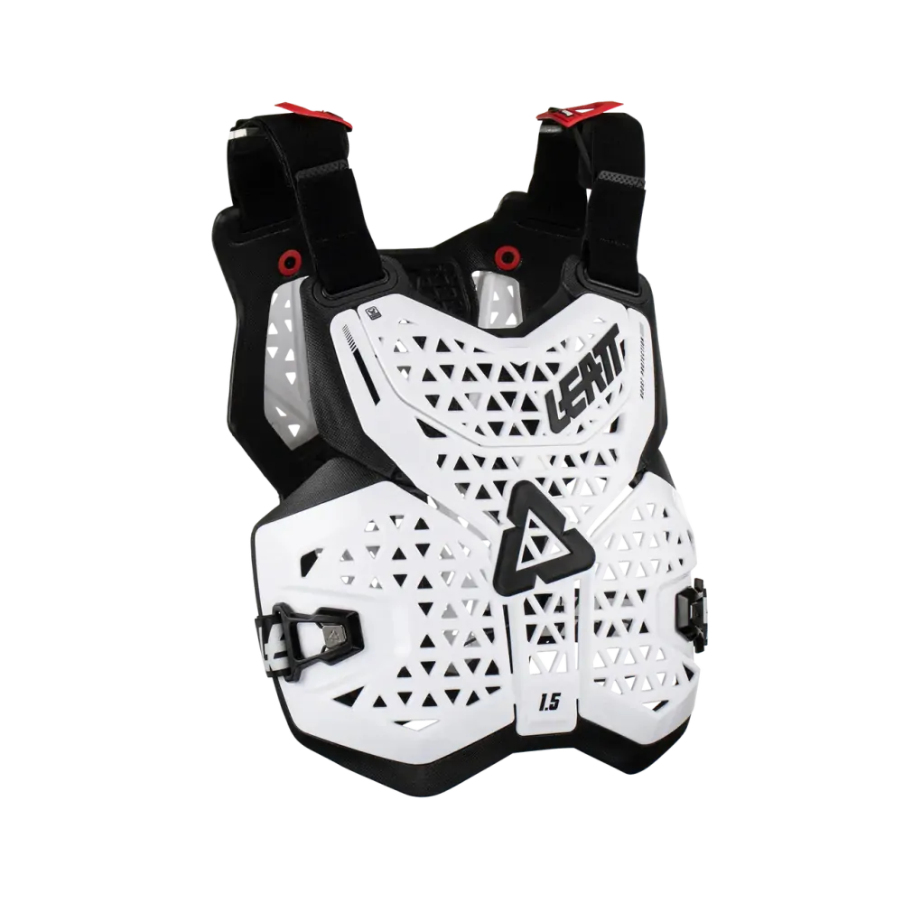 Motokrosový hrudní/zádový chránič LEATT 1.5 CHEST PROTECTOR bílá/černá