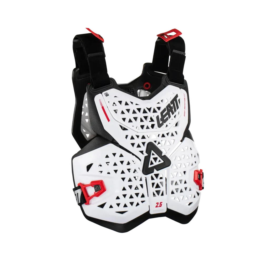 a Motokrosový hrudní/zádový chránič LEATT 2.5 CHEST PROTECTOR bílá/černá