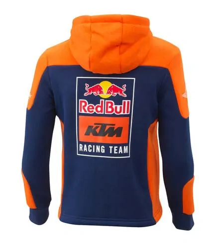 a Dětská mikina s kapucí na zip KTM KIDS REPLICA TEAM RED BULL ZIP HOODIE modrá/oranžová velikost 164/12-14Y