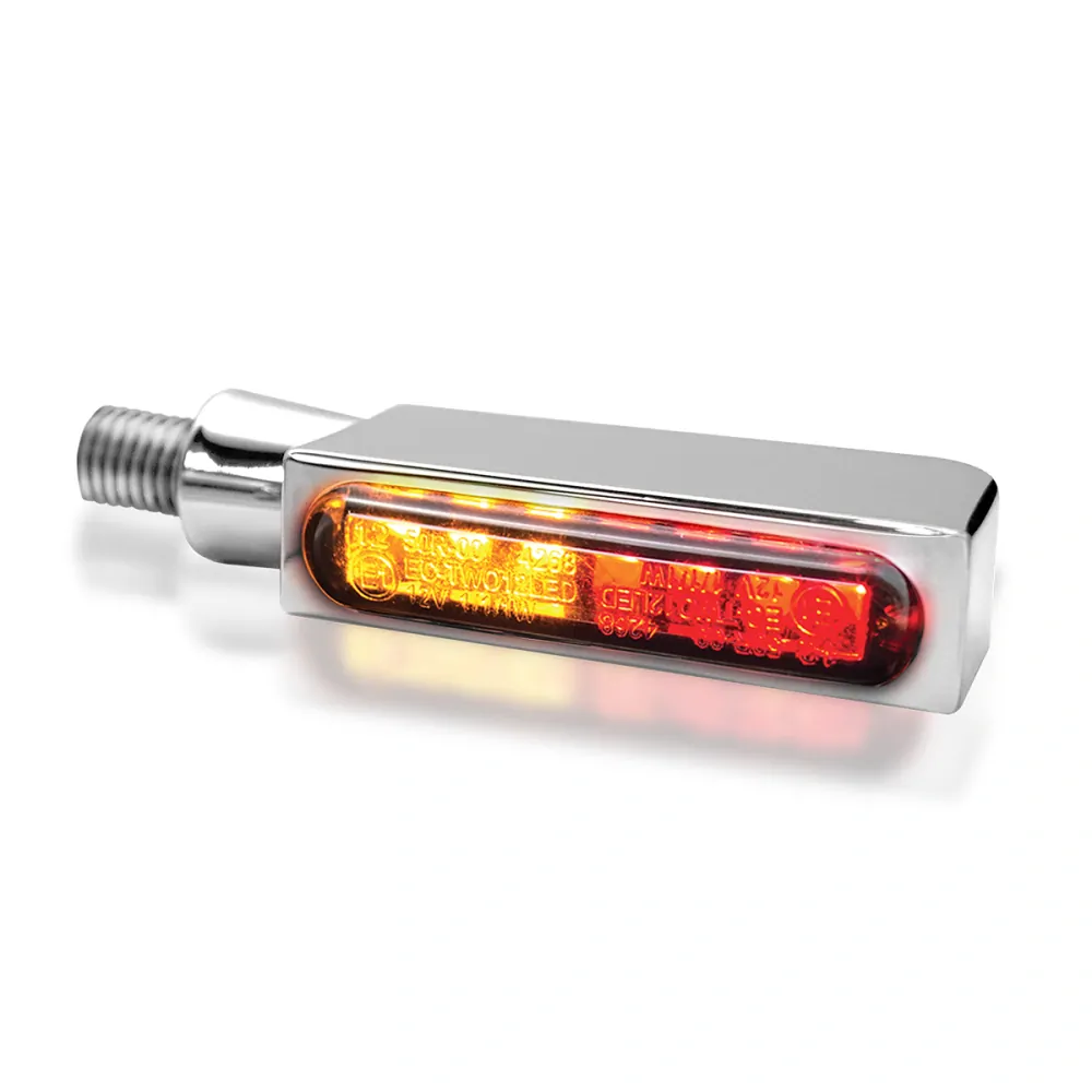 Led zadní světlo,blinkr, brzdové světlo HEINZ BIKES LED 3-in-1 TURNSIGNAL BLOKK 3IN1, barva chromová, 1 kus