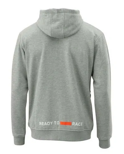 Pánská mikina s kapucí na zip KTM ORANGE FLUIDS ZIP HOODIE barva šedá/oranžová