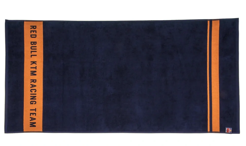 Bavlněná osuška KTM RED BULL RACING barva modrá/oranžová, rozměr 70 x 140 cm