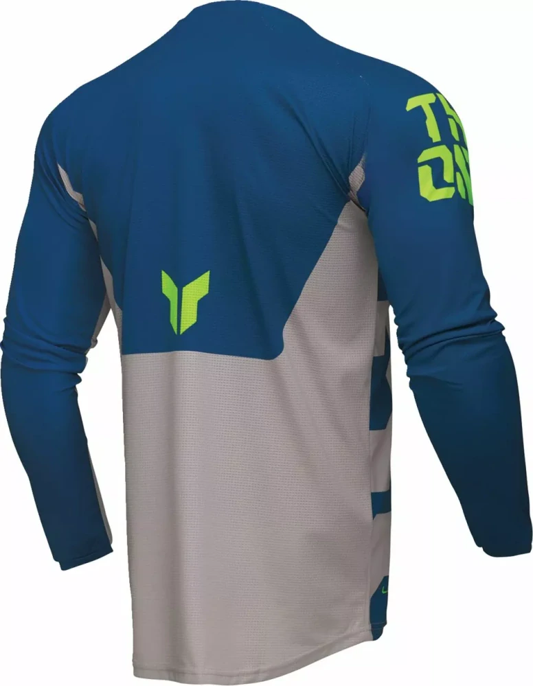 A Motokrosový / enduro komplet kalhot a dresu THOR LAUNCHMODE FORGE barva modrá/šedá velikost 38 + XXL