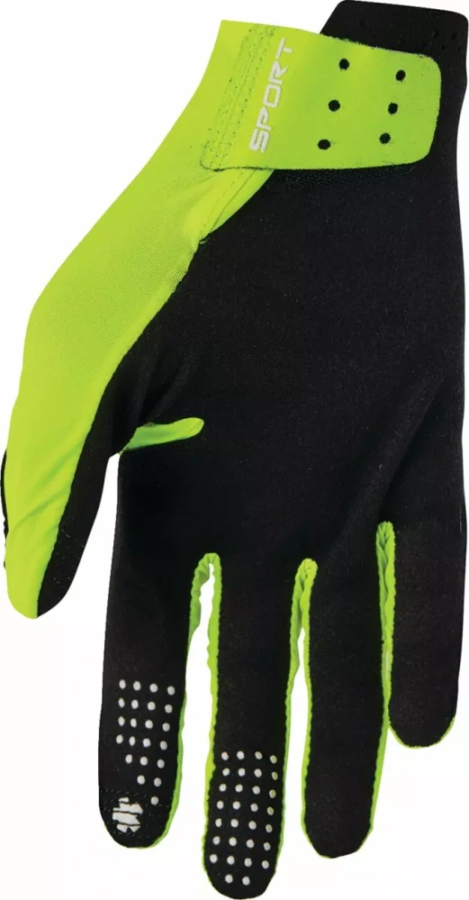 Motokrosové / MTB rukavice s jednovrstvou dlaní THOR SPORTMODE RIOT ACID barva acid lime/černá, pár