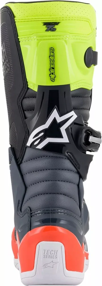 Dětské motokrosové boty / MX obuv ALPINESTARS TECH 7S barva šedá, žlutá fluo/červená fluo