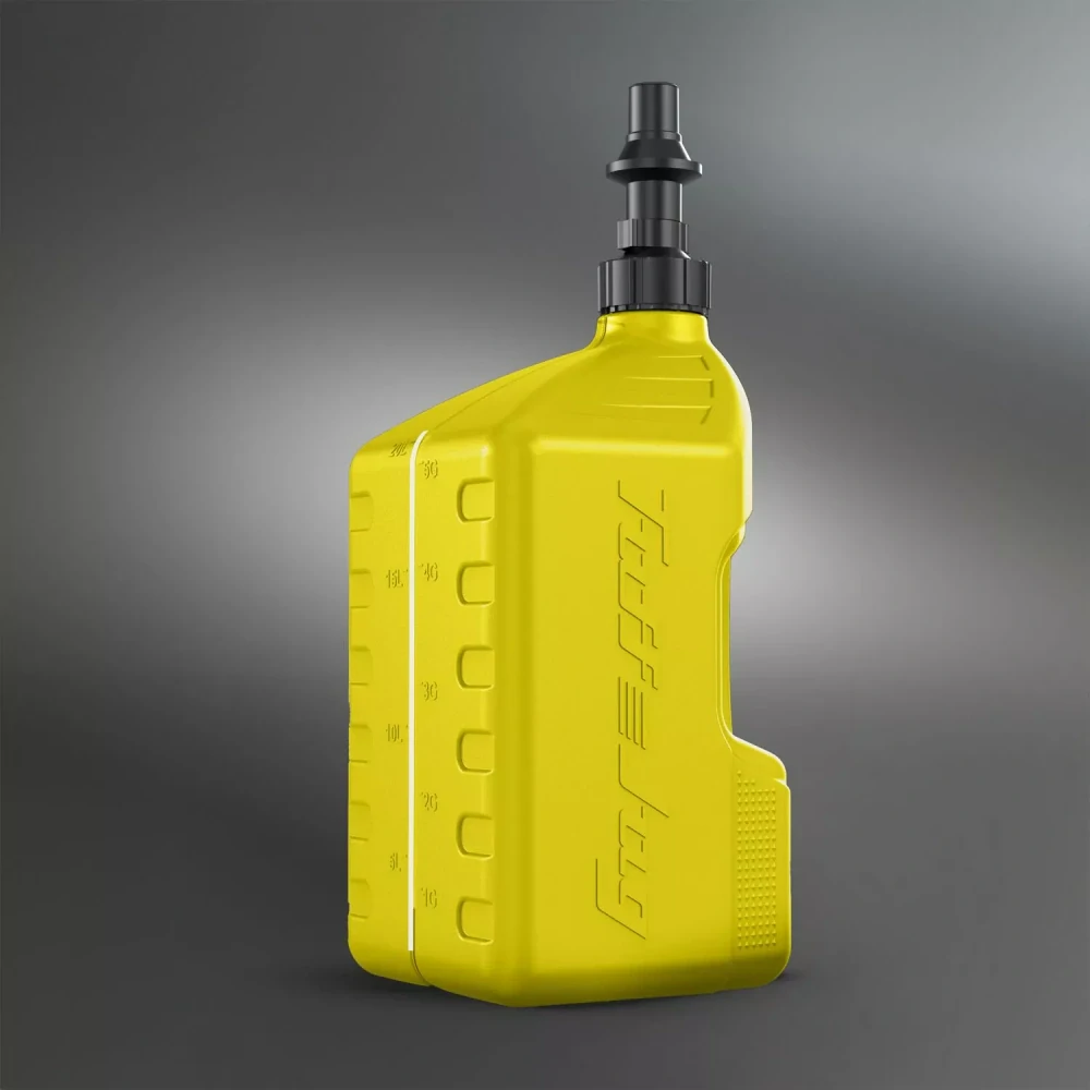 Kanystr na benzín TUFF JUG CONTAINER JUG CONTAINER VIEW STRIP W/RIPPER CAP barva žlutá, obsah 20 litrů