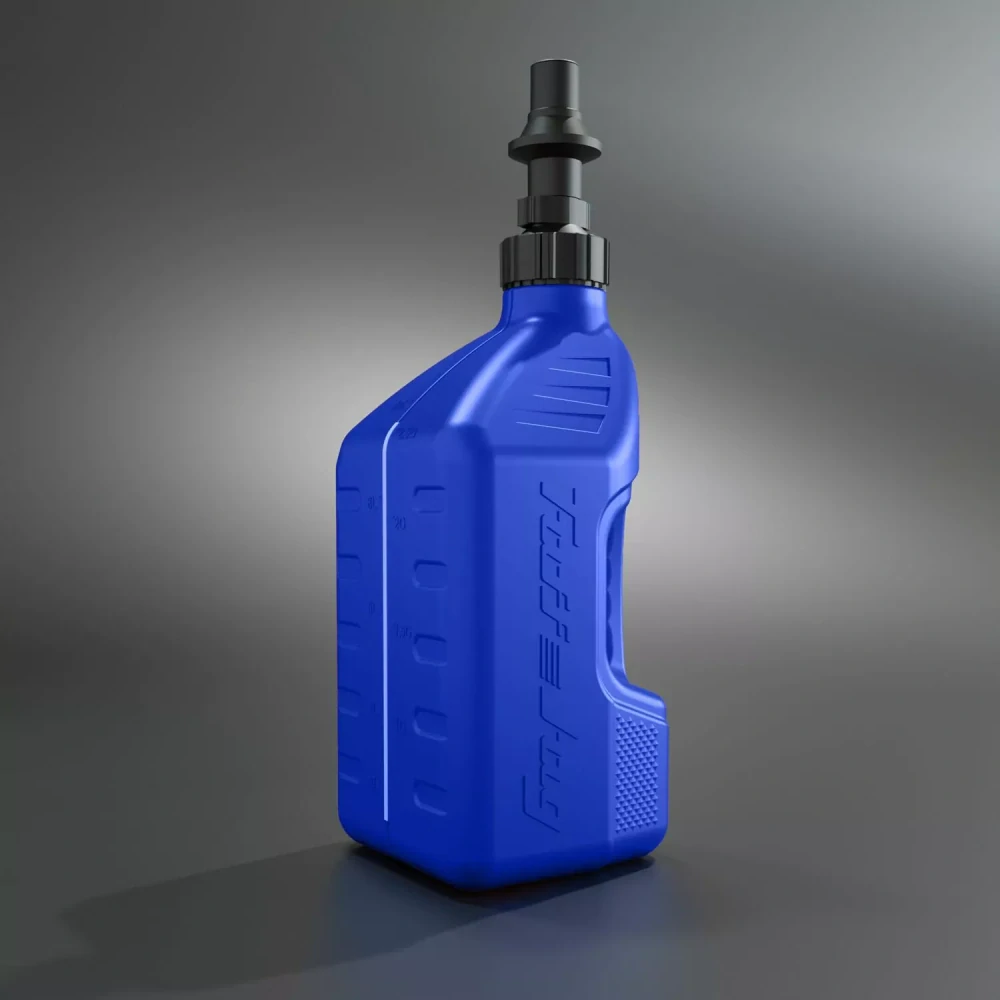 Kanystr na benzín TUFF JUG CONTAINER JUG CONTAINER VIEW STRIP W/RIPPER CAP barva modrá, obsah 10 litrů