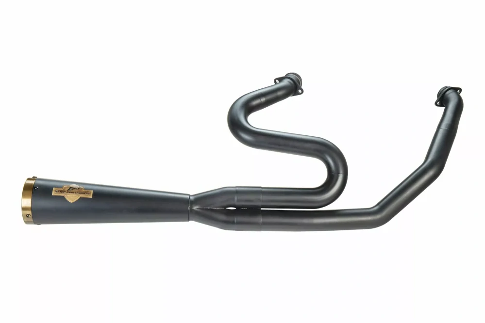 Výfukový systém motocyklu ZARD FULL KIT EXHAUST SYSTEM 2:1 pro motocykl HARLEY DAVIDSON M8 TOURINGS (STREET GLIDE / ROAD KING / ROAD GLIDE) rok 2017-2023 viz popis, limitovaná edice 120TH barva černá/mosazné zakončení 