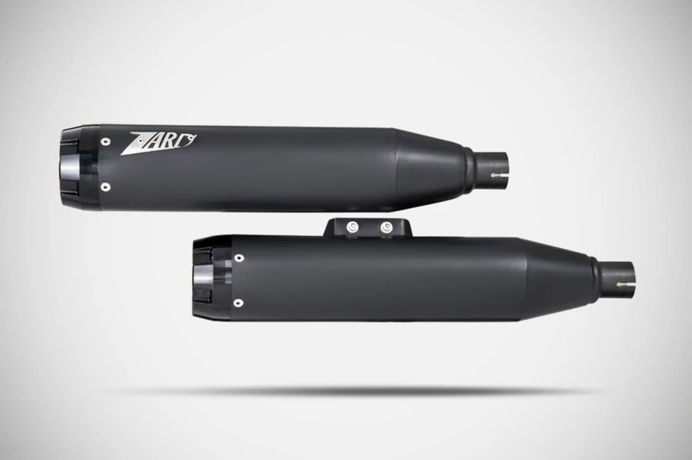 Homologované koncovky výfuku motocyklu ZARD SLIP ON MUFFLERS HOMOLOGACE E4/E5 pro motocykl HARLEY DAVIDSON BREAKOUT 117 rok 2017-2024 , barva černá