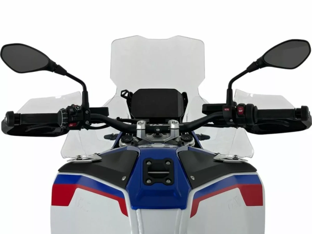 Motocyklové plexi / čelní plexi motocyklu WRS WINDSCREEN CAPONORD PLUS TRANSPARENT RADAR BM108T pro BMW R 1300 GS ADV rok 2024 barva čirá