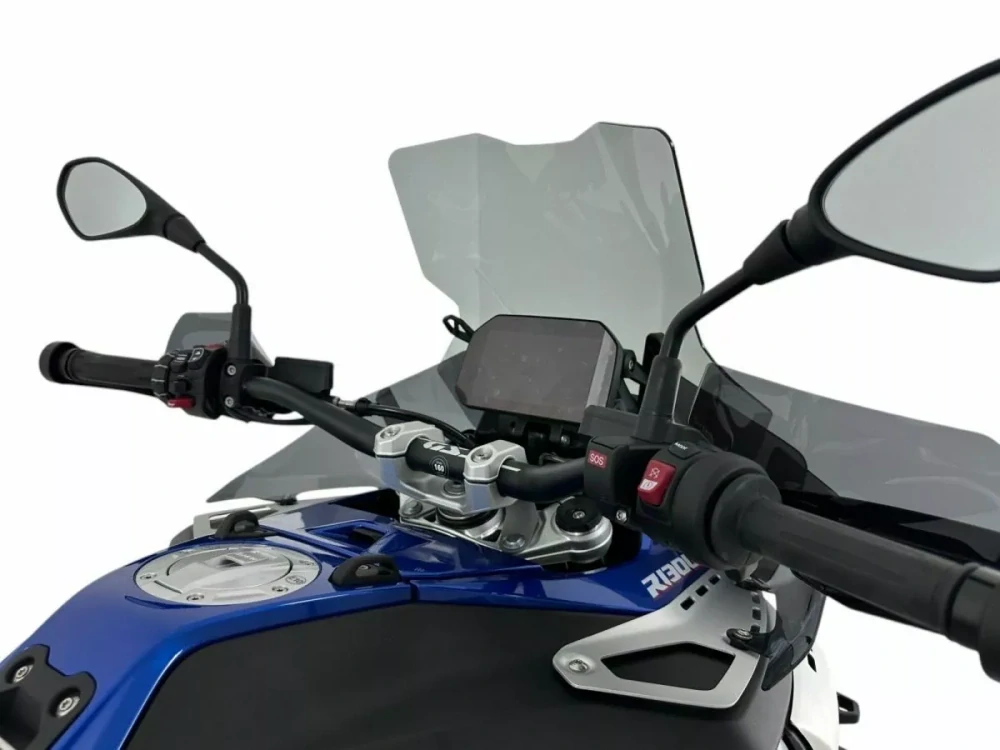 Motocyklové plexi / čelní plexi motocyklu WRS WINDSCREEN CAPONORD PLUS TRANSPARENT RADAR BM108F pro BMW R 1300 GS ADV rok 2024 barva kouřová