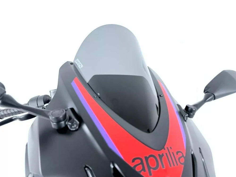 Motocyklové plexi / čelní plexi motocyklu WRS verze RACE AP016F pro motocykly APRILIA RS 457 rok 2024 barva kouřová