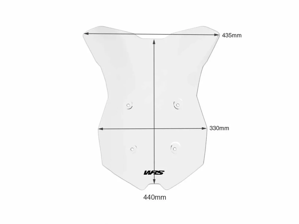 Motocyklové plexi / čelní plexi motocyklu WRS VERZE TOURING KT006T pro KTM 1290 SUPER DUKE GT 2019-2024 barva čirá, výška plexi 44 cm