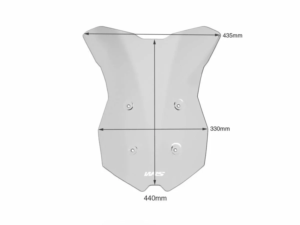 Motocyklové plexi / čelní plexi motocyklu WRS VERZE TOURING KT006F pro KTM 1290 SUPER DUKE GT 2019-2024 barva kouřová, výška plexi 44 cm