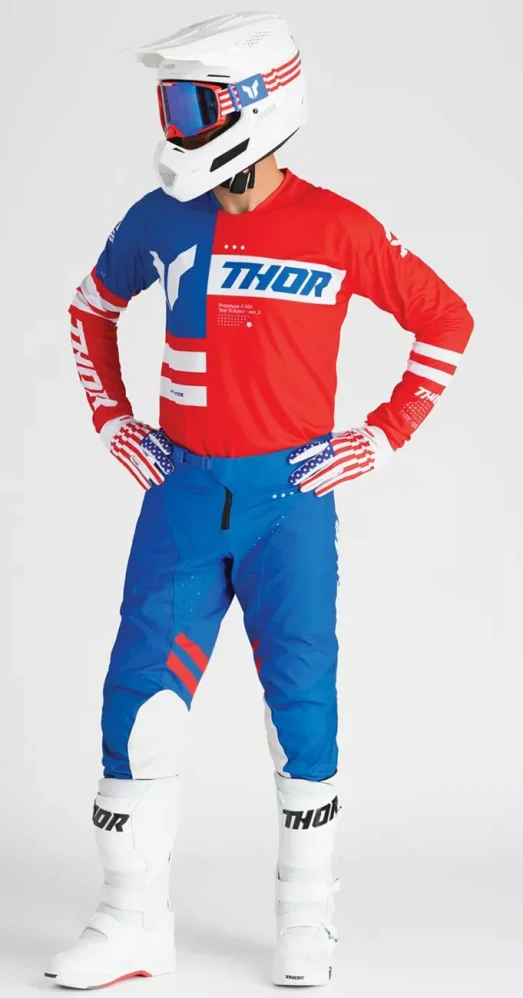 Motokrosové / MTB brýle THOR ACTIVATE PATRIOT barva červená/modrá/bílá - modrý zrcadlový objektiv