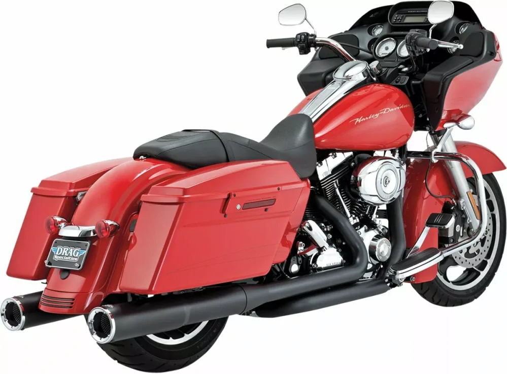 Koncovky výfuku VANCE & HINES HI-OUTPUT SLIP-ONS typ 46759 pro HARLEY DAVIDSON FLT/FLHT rok 1999-2016 viz popis, barva matná černá, vnější průměr 11,5 cm (4-1/2") 