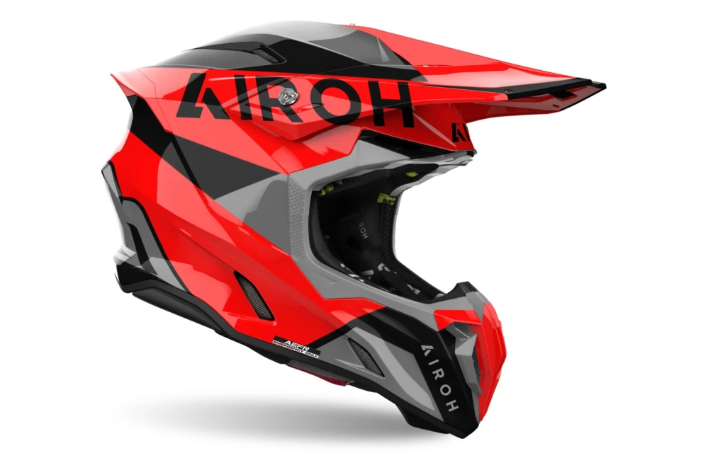 a Motokrosová přilba AIROH TWIST 3 KING barva červená/černá/šedá - lesklá, velikost S pro obvod hlavy 55-56 cm