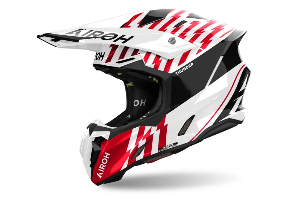 a Motokrosová přilba AIROH TWIST 3 THUNDER barva černá/červená/bílá - lesklá, velikost L pro obvod hlavy 59-60 cm