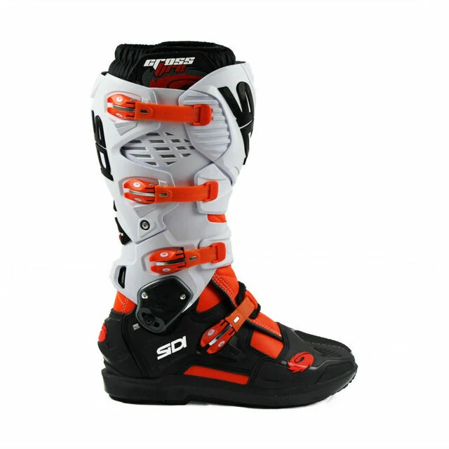 a Motokrosové boty SIDI CROSSFIRE 3 SRS  barva černá/bílá/fluo oranžová velikost 43 , pár