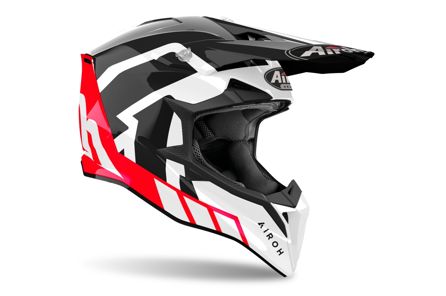 a Motokrosová přilba AIROH WRAAAP RELOADED  barva černá/žlutá fluo/šedá matná, velikost XS pro obvod hlavy 53-54 cm