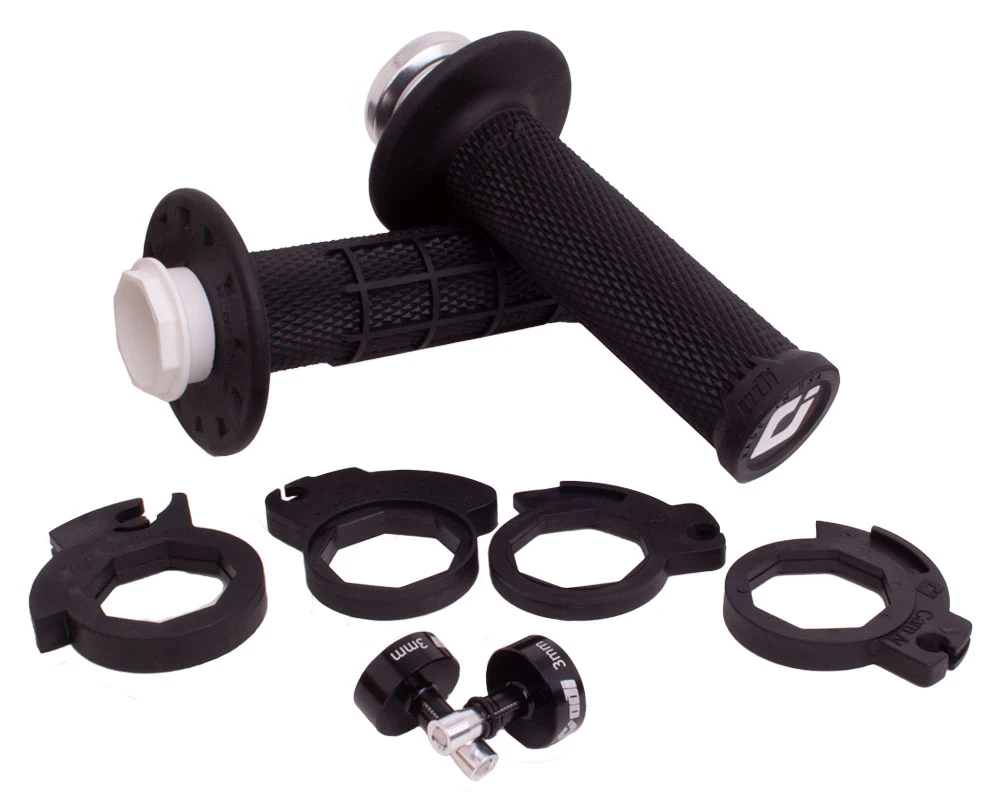 Dětské motokrosové gripy / rukojeti pro dětské motocykly ODI MICRO-X HALF-WAFFLE V2 LOCK-ON GRIP SET barva modrá