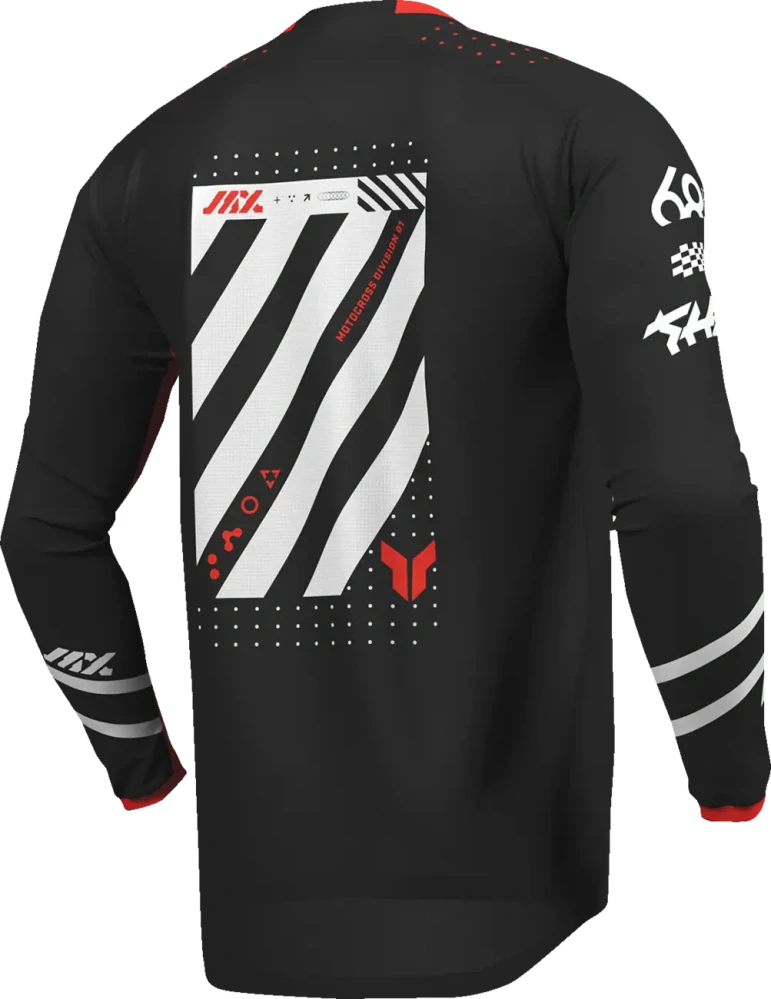 Dětský sportovní motokrosový / MTB dres THOR LAUNCHMODE RACEWEAR FUTURA barva černá/červená