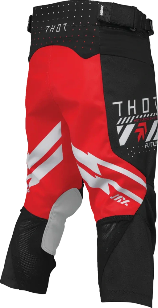 Dětský sportovní motokrosové kalhoty THOR LAUNCHMODE RACEWEAR FUTURA barva černá/červená