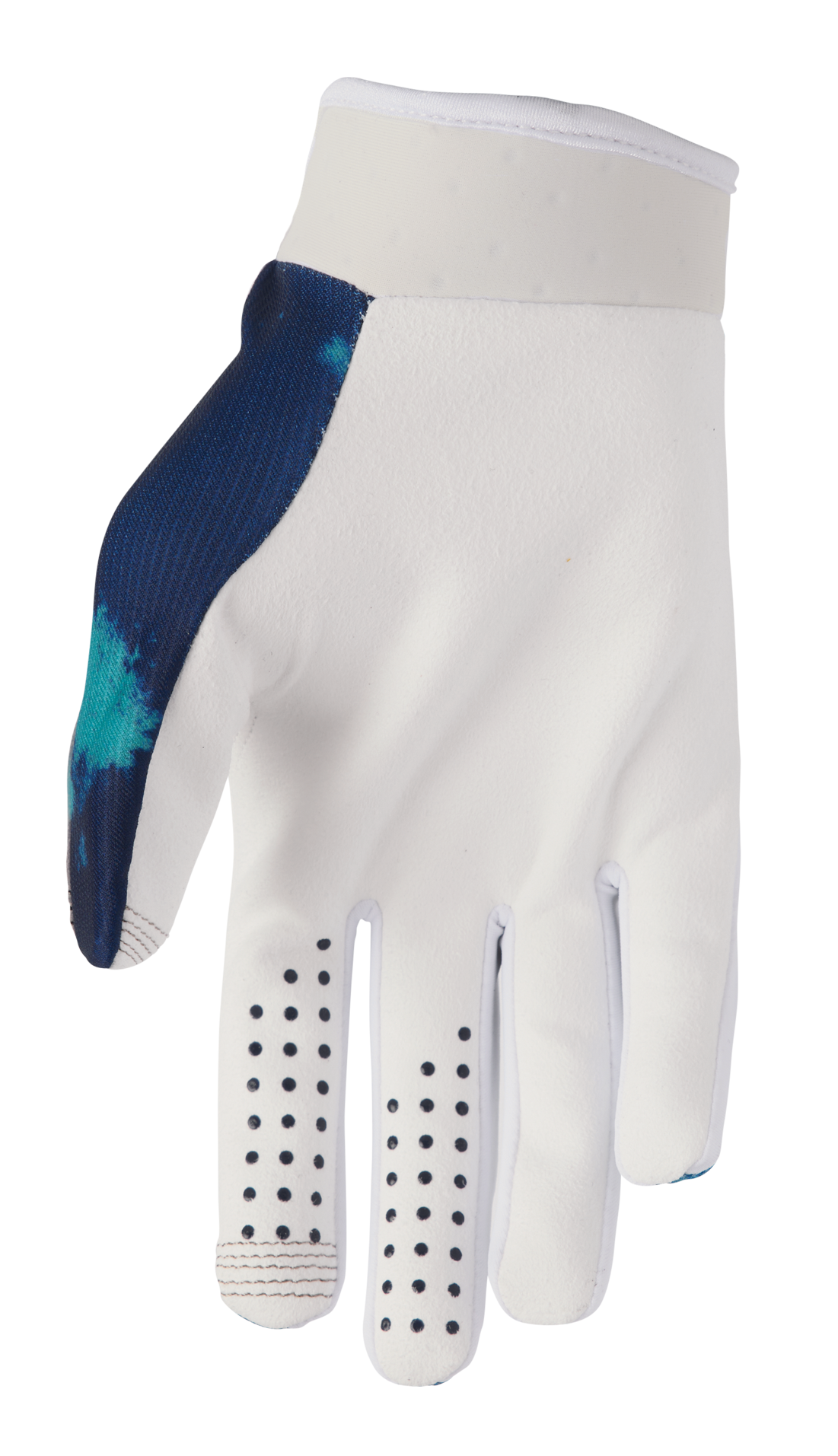Motokrosové / enduro / mtb rukavice THOR LAUNCHMODE BLEACH barva bílá/aqua