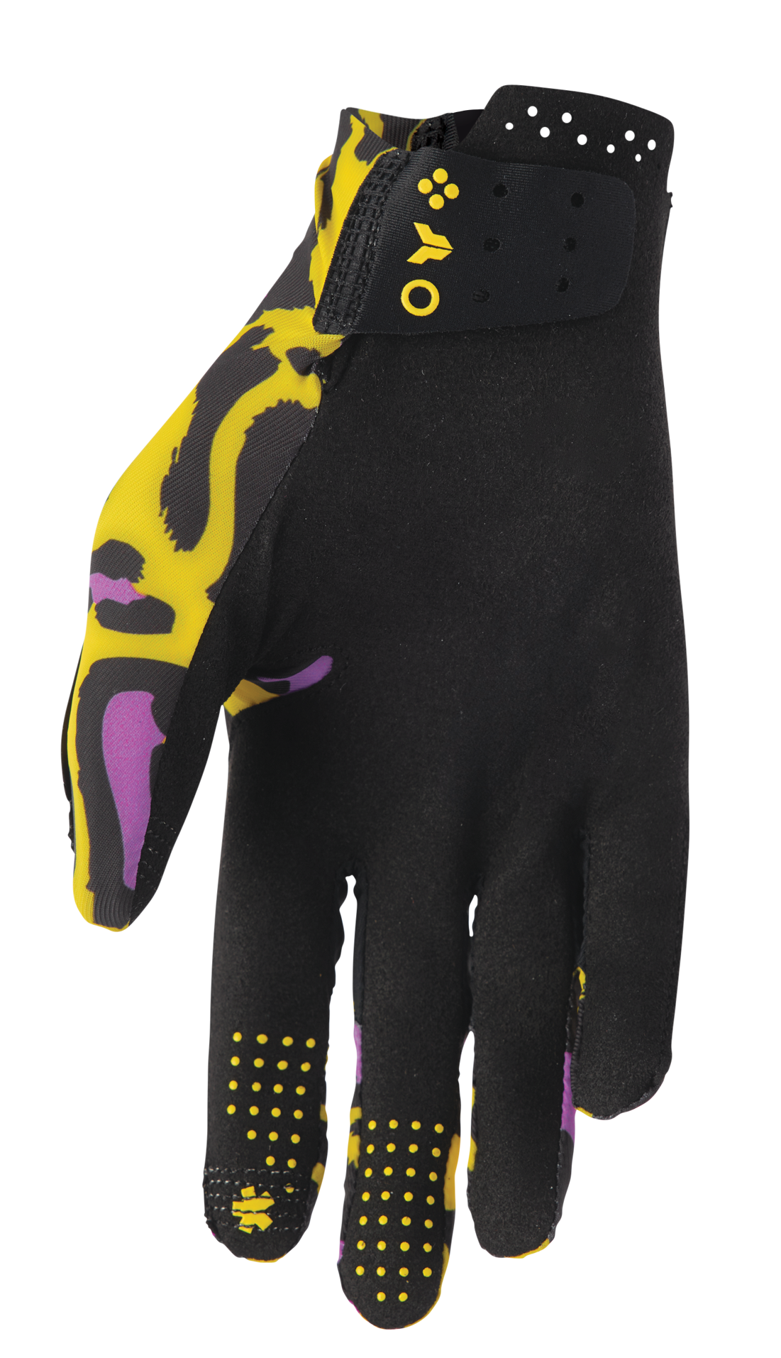 Motokrosové / MTB rukavice s jednovrstvou dlaní THOR SPORTMODE CHEETAH  barva fialová/žlutá